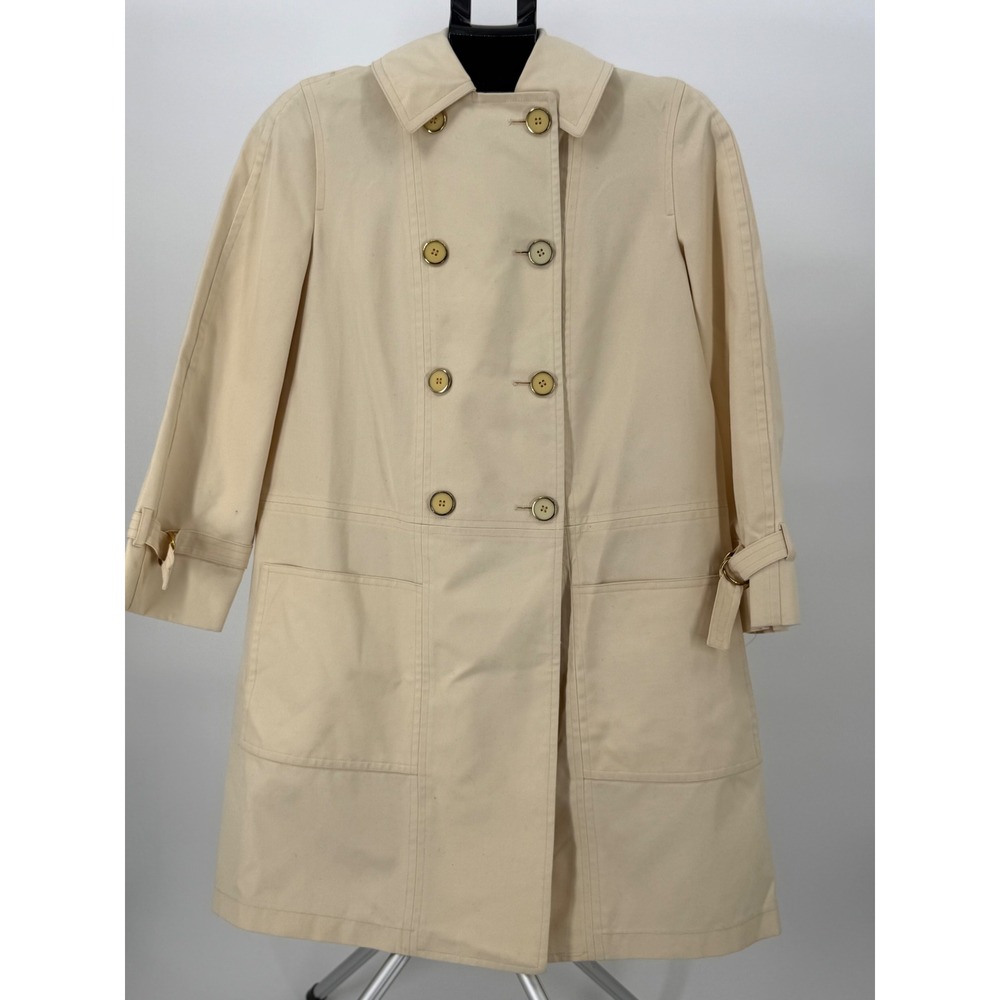 VTG London Fog Misty Harbor Wish Cream‎ Yachtsman Cloth Nautical Trench Coat 10